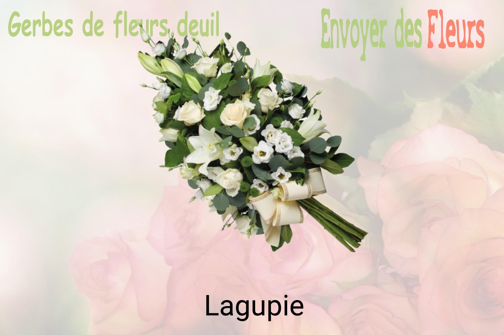 Gerbe de fleurs de deuil livrée à Lagupie
